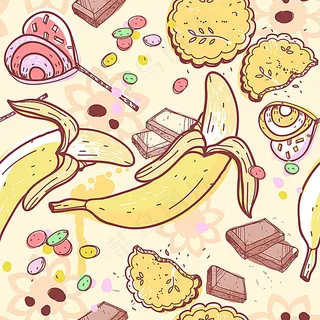 巧克力棒棒糖香蕉