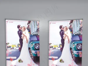 时尚简洁我们结婚了婚礼展架易拉宝
