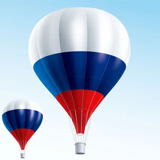 国旗图案热气球矢量素材