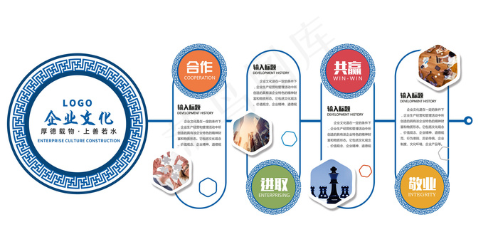 大气企业文化墙公司形象墙办公室长廊...(7087X3543(DPI:150))psd模版下载