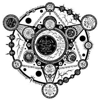 黑色六角魔法法阵素材