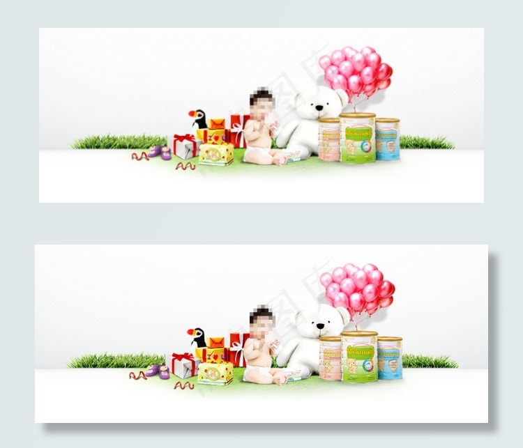 淘宝婴儿奶粉母婴海报banner页...