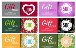 节日优惠券设计矢量图