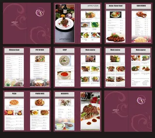 紫色菜谱菜单封面设计矢量素材