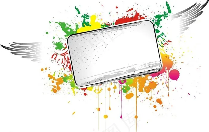 潮流墨迹翅膀图片cdr矢量模版下载