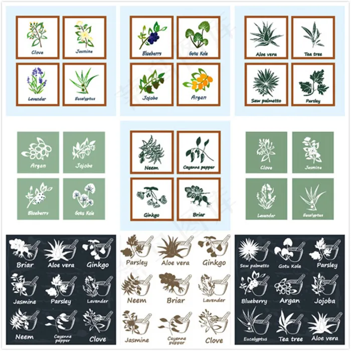 时尚植物图标设计eps,ai矢量模版下载