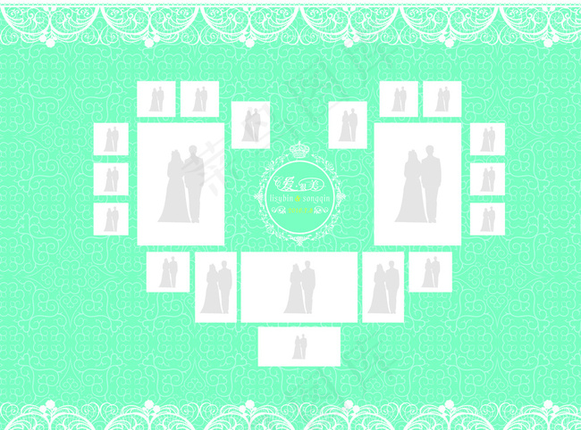 婚礼心形迎宾背景图片