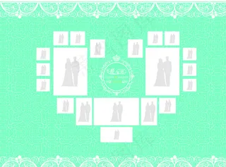 婚礼心形迎宾背景图片