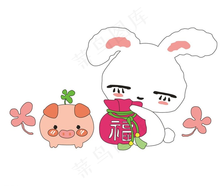 卡通动物图片ai矢量模版下载