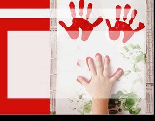 幼儿艺术启蒙教育油漆的手PPT图片...