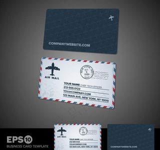 航空快递名片卡片图片