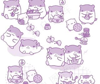 仓鼠系列卡通分层图