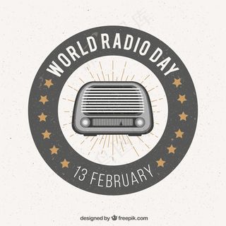 世界无线电日背景的复古风格