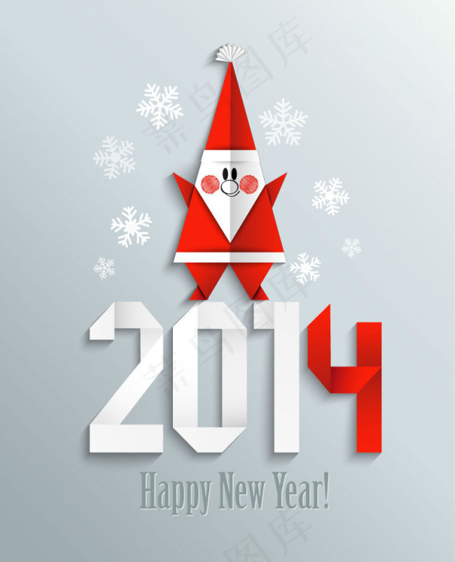 2014折纸圣诞海报矢量素材