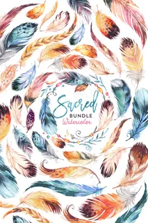 手绘水彩印第安风格羽毛创意海报