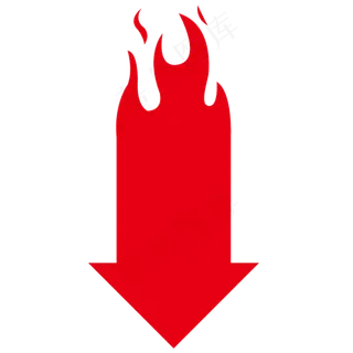 红色下降火箭头,免抠元素