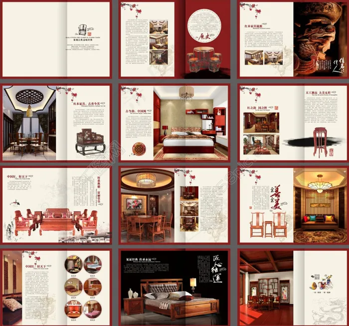 实木家具画册cdr矢量模版下载