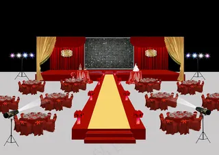 红色婚礼舞台