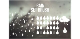 矢量风格雨滴和雨点效果PS笔刷