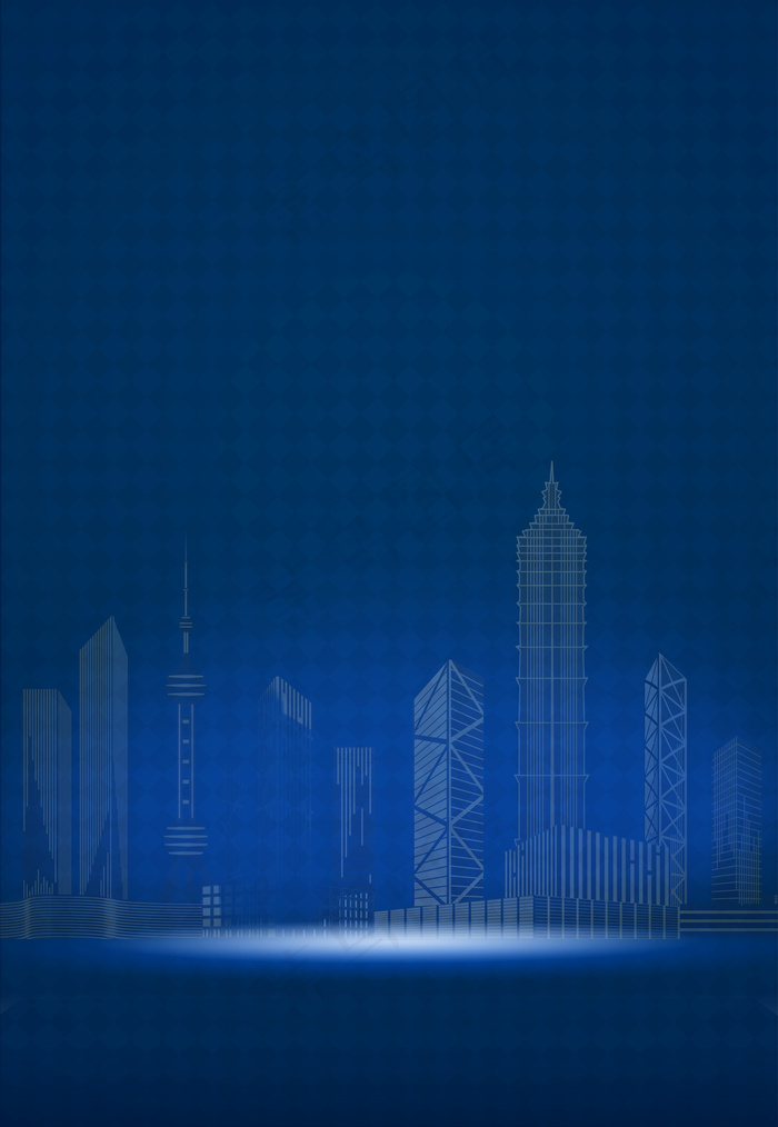 蓝色科技城市海报背景素材