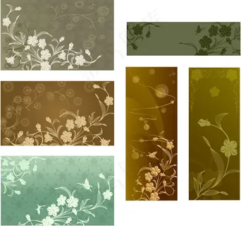 素雅花纹边框背景矢量素材