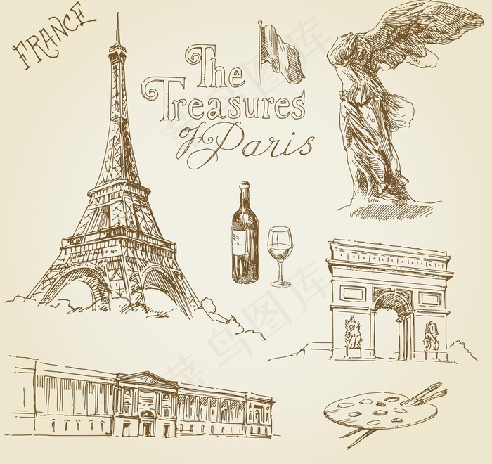 城市素描城市建筑图片