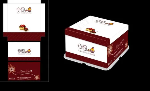 三件装蛋糕盒平面图