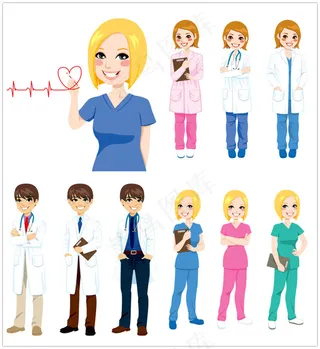 医生护士矢量