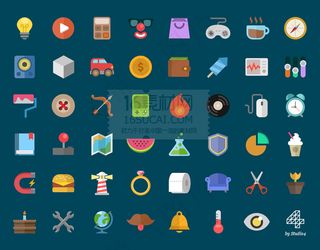 精致扁平图标集合PSD分层素材