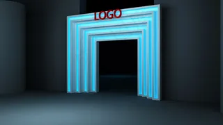 科技论坛入口处门口造型3D模型下载