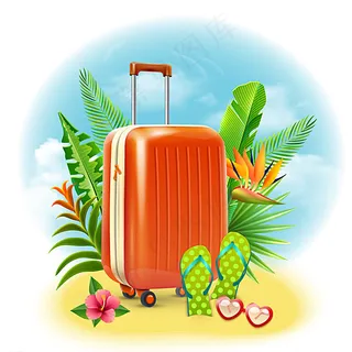 旅行箱插画图片