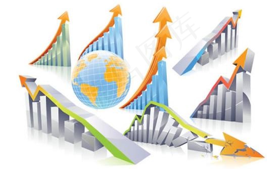三维立体走势图矢量图 AI