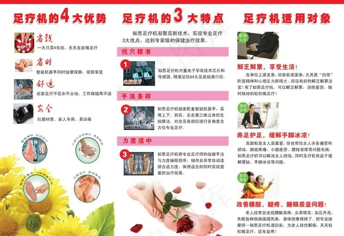 足疗机三折页图片psd模版下载