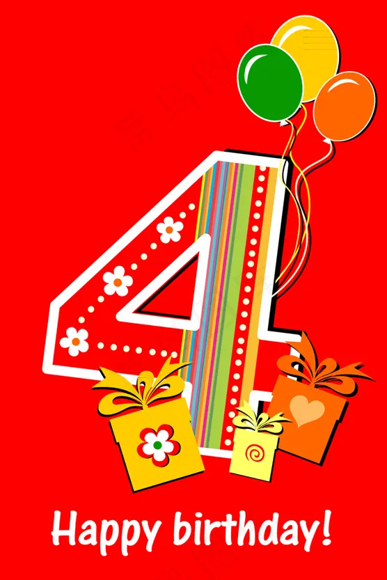 数字4ai矢量模版下载