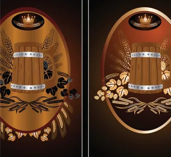 啤酒主题瓶贴矢量素材图片瓶身贴