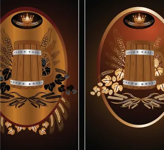 啤酒主题瓶贴矢量素材图片瓶身贴