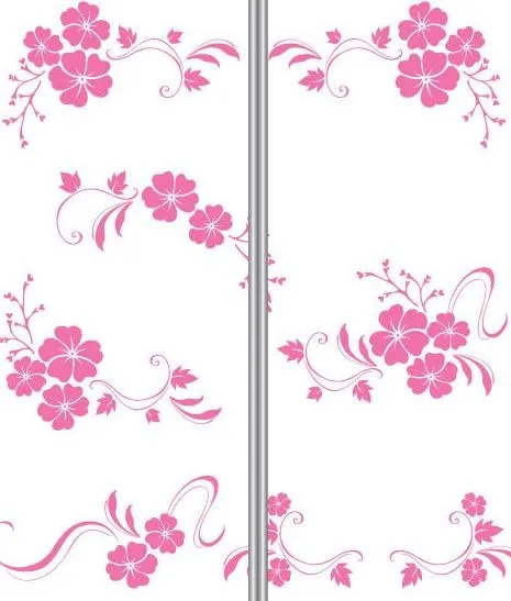 时尚粉色花ai矢量模版下载