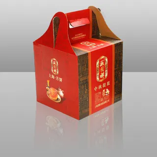 红色月饼包装主图