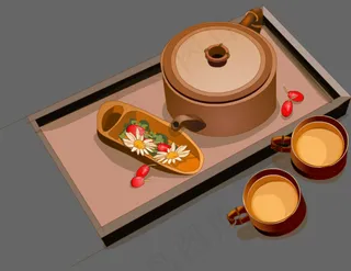 菊花茶壶茶杯flash素材