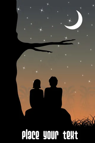 夕阳西下 浪漫的情侣