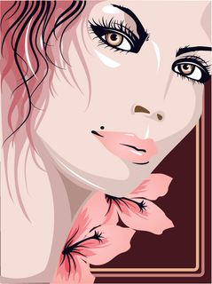 时尚卡通美女矢量图下载