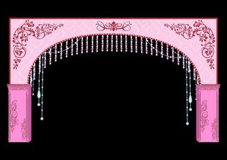 粉色唯美婚礼拱门