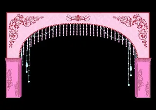 粉色唯美婚礼拱门