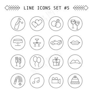 精美线性图标设计矢量素材