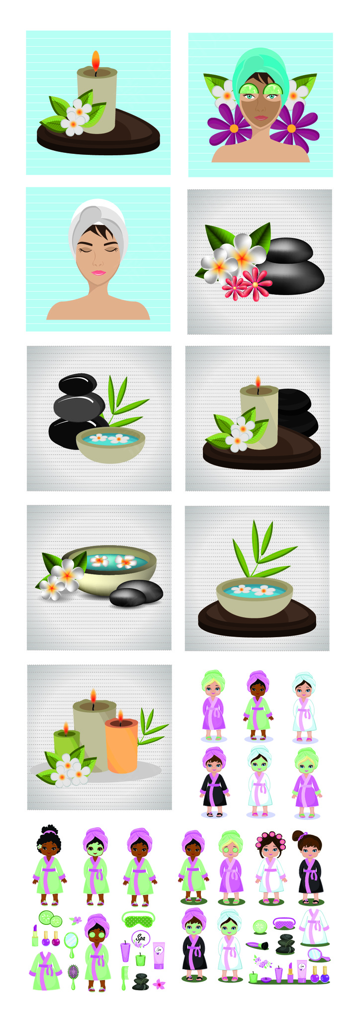EPS矢量养生美容SPA素材