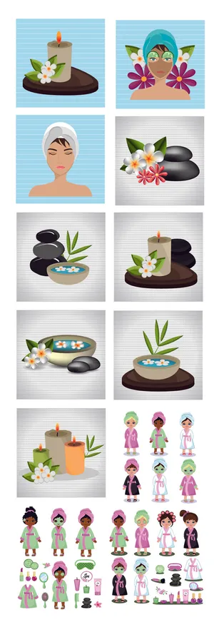 EPS矢量养生美容SPA素材