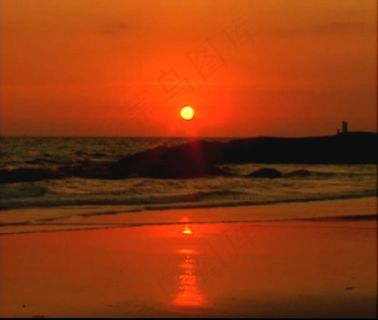 海上日出日落红霞视频素材下载