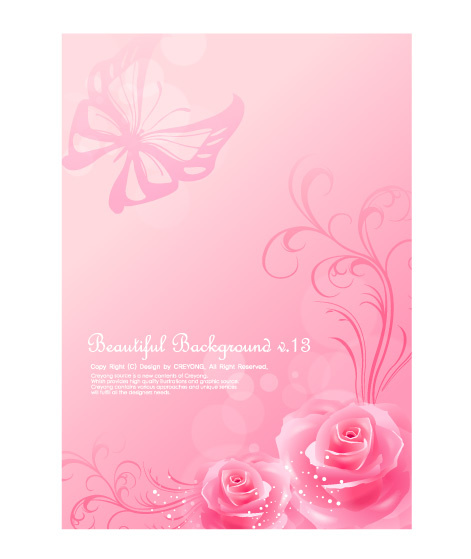 名片卡片玫瑰花背景3