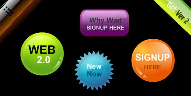 web2.0装饰按钮元素flash...