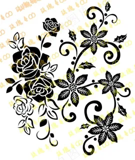 圣诞花与玫瑰花 花纹图片 圣诞花与玫瑰花 花纹图片